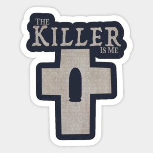 The Killer Is Me - Bullet in a Cross (Dirty White) Sticker